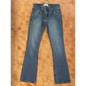 Vintage Y2K Signature Levi Women's Size 4 Long Bootcut Jeans ~28x33 Stretch Blue